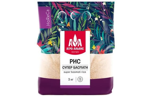 Агро-Альянс – рис Супер Басмати «HoReCa» 3кг [коробка 4 штуки]