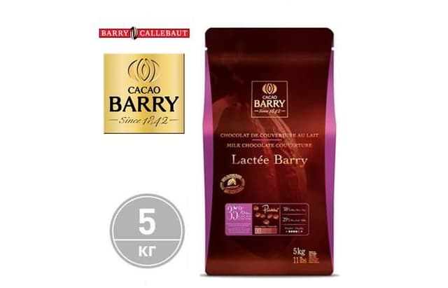 Barry Callebaut - Молочный шоколад 35% какао LACTE BARRY CHM-P35LBAR-RT-U72 5кг в коробке по 4шт.