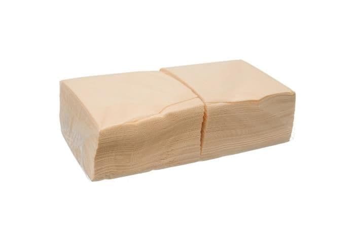 Салфетка бумажная 33х33 2-слойная шампань (200шт/упаковка, 1800/коробка) 1