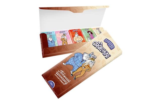 Шоколадный набор «Crolchini» 135г из 5 шоколадок 27г тёмный