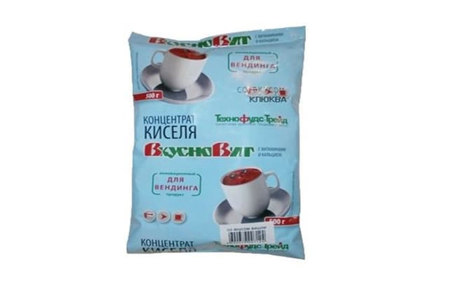 Концентрат киселя ВкусноВит- КЛЮКВА, 500г в коробке по 25шт.