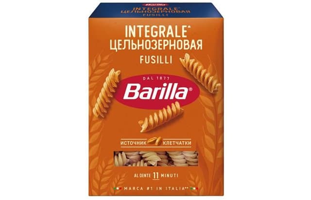 Barilla (БАРИЛЛА) – цельнозерновые Фузилли (FUSILLI INTEGRALE) 450г в коробках по 12 штук