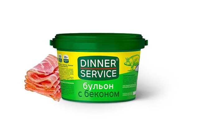 DINNER SERVICE – Бульон с беконом сухой в пластиковых банках по 2кг