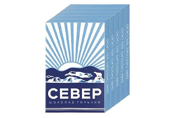 Набор шоколада 5х50г «Север» горький в картонной упаковке