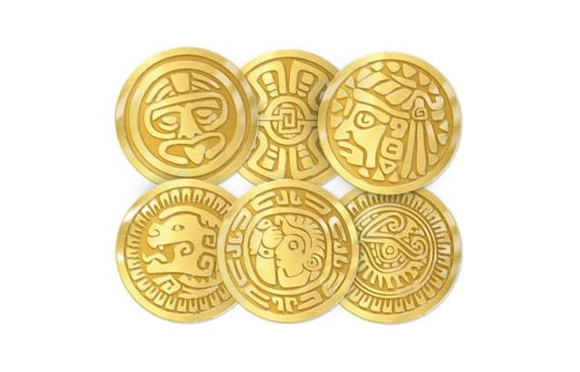 Шоколадные монеты «Золото Майя» 6г, горький шоколад, золотая фольга, в коробке по 500шт