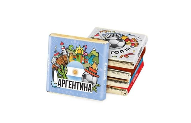 Шоколад коллекционный 1000х5г «ФУТБОЛ - ПОБЕДИТЕЛИ ЧЕМПИОНАТА МИРА, горький золото