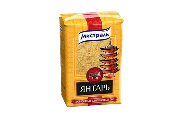 Мистраль Рис Янтарь пропаренный 900 грамм [коробка 12 штук]