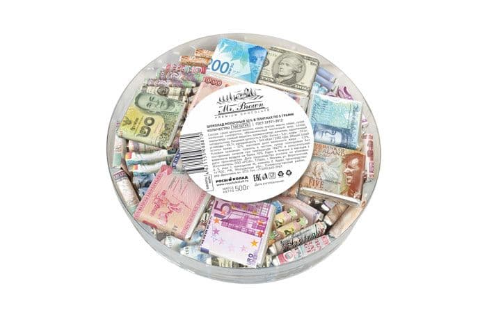 Шоколад коллекционный «Валюты мира» 100х5г молочный, серебро 3