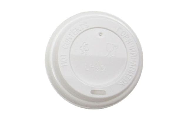 Крышка для стаканов D=90 мм (под 300-400 мл) белая с питейником по 100 шт. [коробка 1000 шт.]