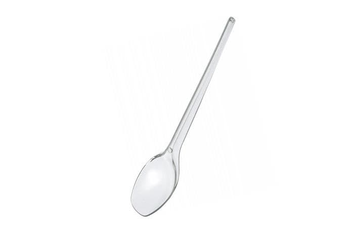 Ложка пластиковая чайная 125мм прозрачная, в упаковке по 100шт 1