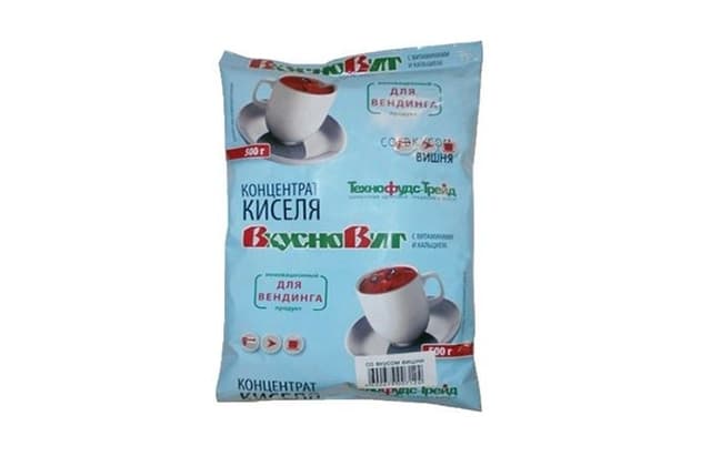 Концентрат киселя ВкусноВит- ВИШНЯ, 500г в коробке по 25шт.