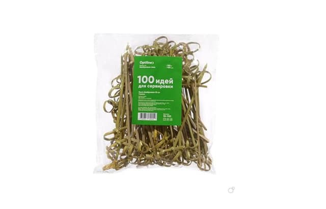 Пики для канапе Узелок, бамбуковые, 10см, в упаковке по 100шт., в коробке 30*100шт