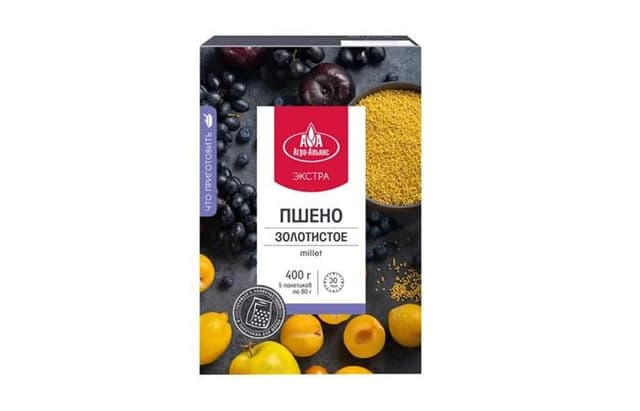 Агро-Альянс – Пшено в пак/вар (12х5х80) "АА Экстра-2" 400г, в коробке по 12шт.