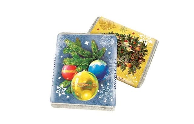 Шоколад «Новый год» Ретро 10г в коробках по 330 штук