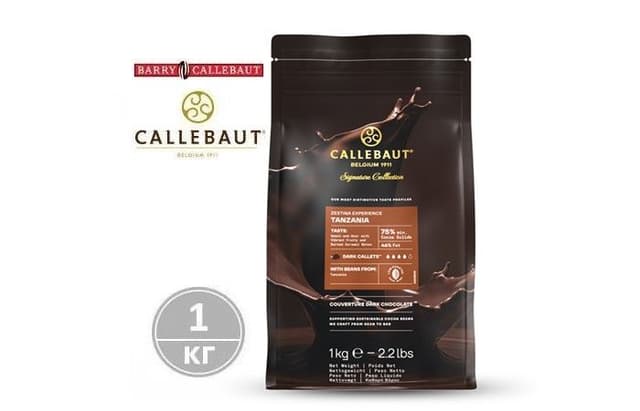 Callebaut – Горький шоколад 75% какао Zestina Tanzania (CHD-P1ZETAN-U73) 1кг в коробке по 6шт.