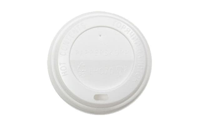Крышка для стаканов D=70 мм (под 140-195 мл) белая с питейником по 100 шт.