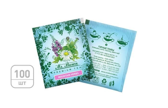 Mr.Brown - чай пакетированный «Горные травы» 100х2г 1