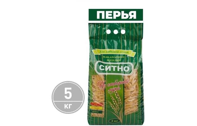 СИТНО – Макароны Перья 5кг, группа B, в упаковке по 3шт.