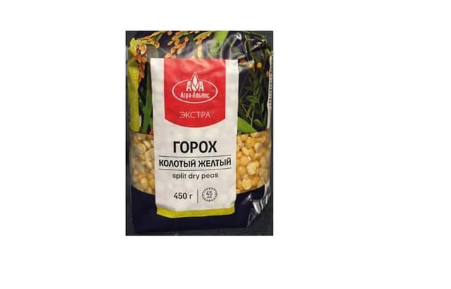 Агро-Альянс – Горох колотый желтый (8х0,45) "АА Экстра-2" 450г, в коробке по 8шт.