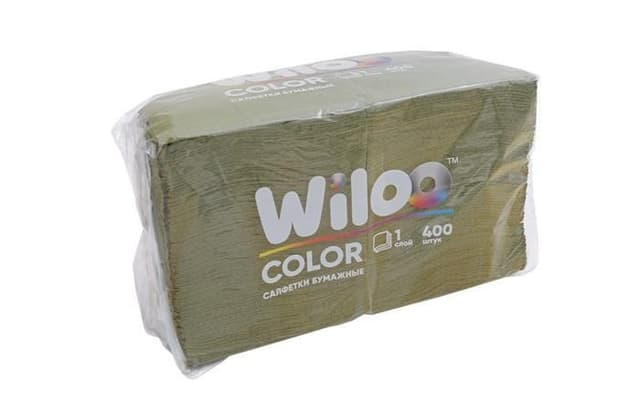 Салфетка бумажная 24х24 светло-зеленая однослойная (400шт/упаковка, 3600/коробка)