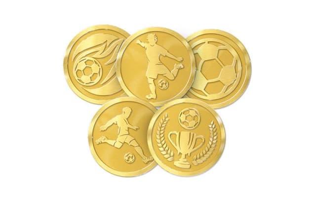 Шоколадные монеты 6г «Футбол» в коробках по 500 штук