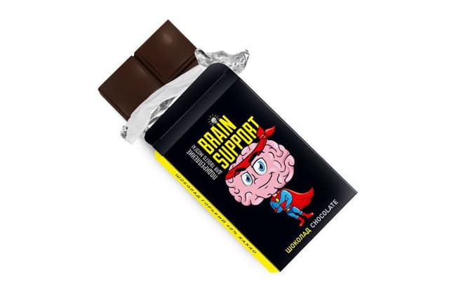 Шоколад 50г «Brain Support» горький в картонной упаковке