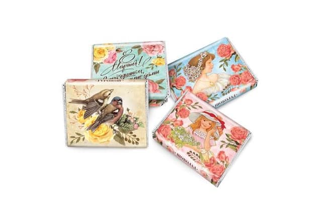 Шоколад к 8 марта "Весна" 330х10г молочный серебро