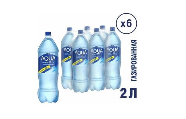 (Ч/З) Аква Минерале, с газом, 2,0л ПЭТ, [упаковка 6шт.]