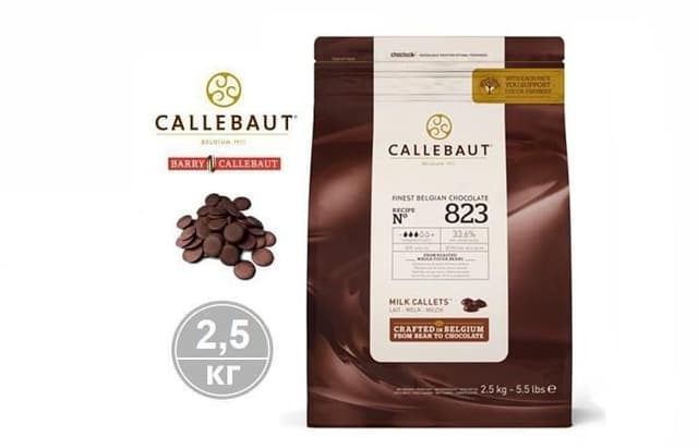 Callebaut - Шоколад молочный 33,6% какао (823-RT-U71) 2,5кг
