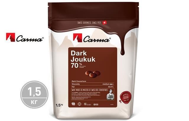 Carma – Горький шоколад Dark Joukuk 70% какао (CHD-M138JOKUE6-Z71) 1,5кг