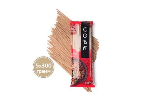 Лапша гречневая СОБА/SOBA 300г в упаковке по 5шт.