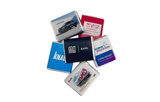 Шоколад с логотипом клиента 10г прямоугольный 45х35мм