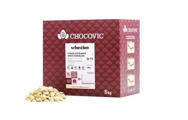 Chocovic - Шоколад белый Sebastian 34,6% какао (CHW-S4CHVC-94B) 5кг в коробке по 3шт.