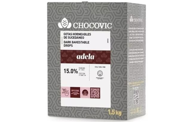 Chocovic - Кондитерская глазурь термостабильная Adela 15% какао (ISD-DR-105CHVC-69B) 1,5кг в коробке по 8шт.