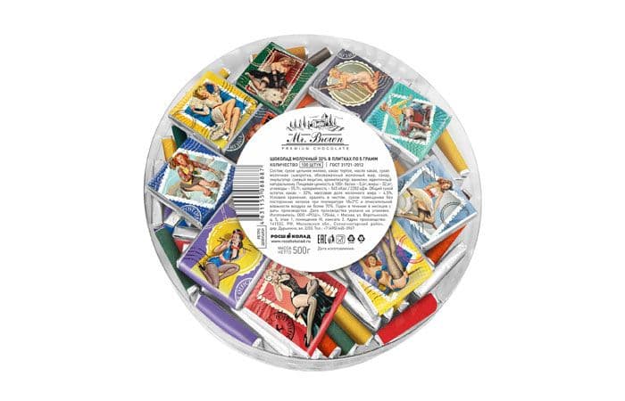 Шоколад коллекционный «Девушки ретро» 100х5г молочный, серебро 2