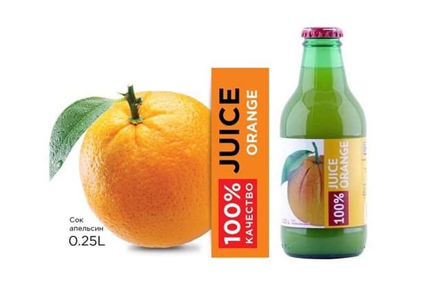 (Ч/З) Сок Баринофф Апельсин 0,25л стеклянная бутылка, в упаковке 12шт
