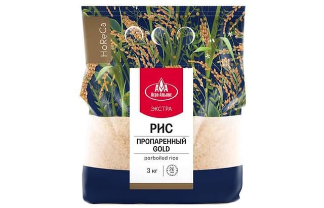Агро-Альянс – рис пропаренный «HoReCa» 3кг [коробка 4 штуки]