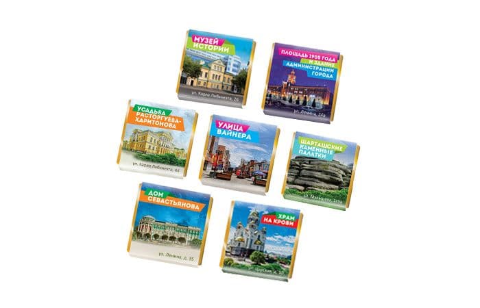 Молочный шоколад «Достопримечательности Екатеринбурга» 1000х5г 2