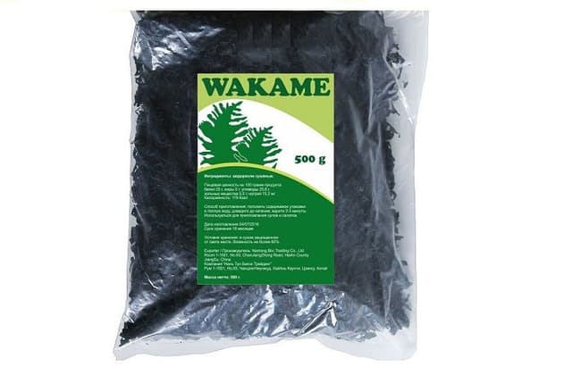Водоросли морские сушеные «Вакаме» 0.500кг, Китай, в коробке 20шт.