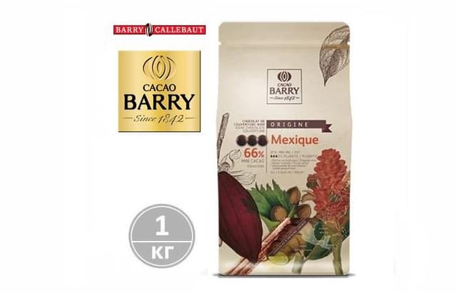 Cacao Barry – Горький шоколад 66% какао MEXIQUE CHD-N66MEX-2B-U73 1кг в коробке по 6шт.