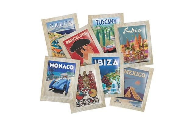 Сахар тростниковый пакетик 4г «Страны мира» в коробках по 3 кг