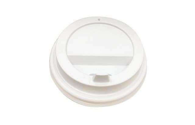 Крышка для стаканов D=80 мм (под 200-250 мл) белая с НОСИКОМ по 100 шт. [коробка 1000 шт.]