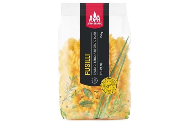Агро-Альянс – Спиральки (Fusilli) 450г, в коробке по 20шт. 