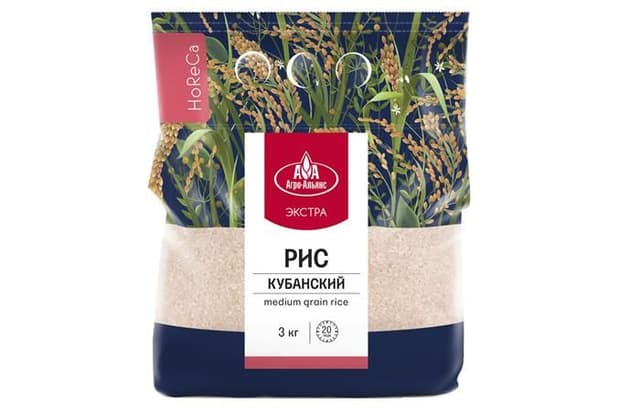 Агро-Альянс – рис кубанский элитный «HoReCa» 3кг [коробка 4 штуки]