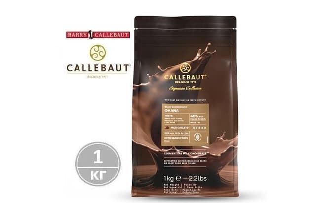 Callebaut – Молочный шоколад SILKY GHANA 40% какао (CHM-L1SIGHA-U73) 1кг Бельгия, в коробке по 6шт.