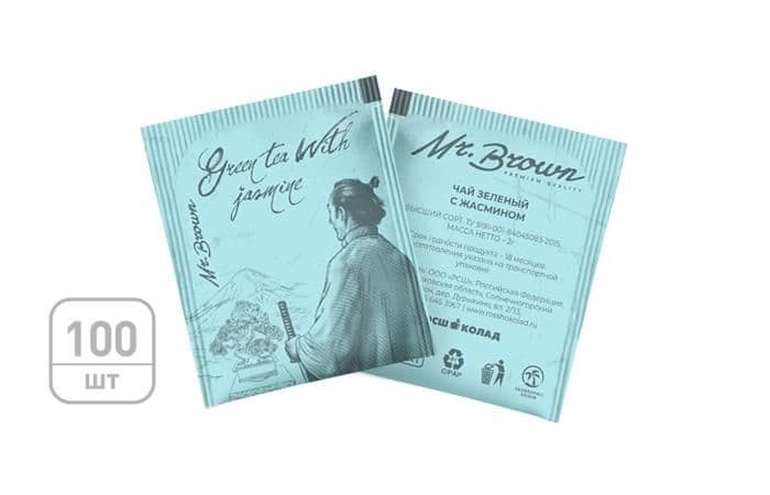 Mr.Brown - чай пакетированный зеленый с жасмином 100х2г 1