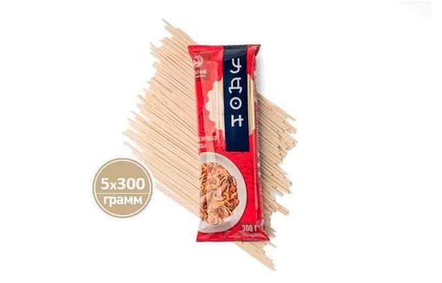 Лапша пшеничная УДОН/UDON 300г в упаковке по 5шт.
