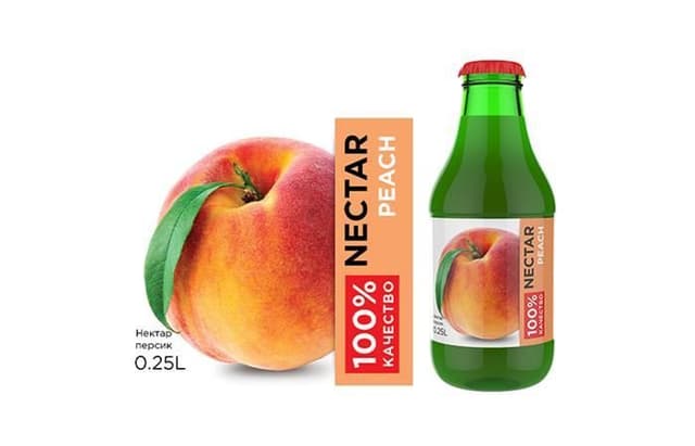 (Ч/З) Нектар Баринофф Персик 0,25л стеклянная бутылка, в коробке по 12шт.