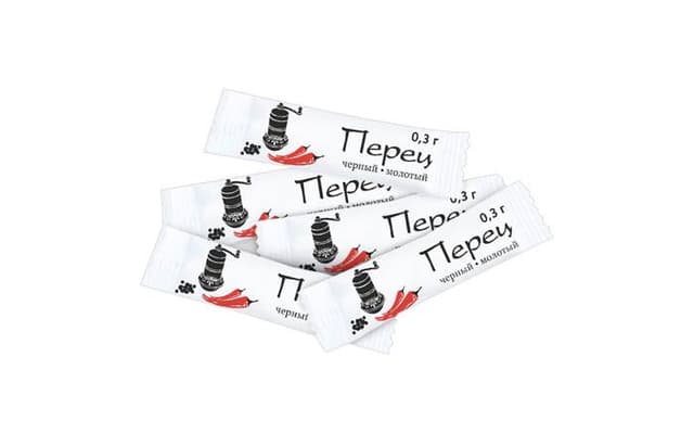 Перец порционный стандартный дизайн 0.3г стик в коробках по 5000шт