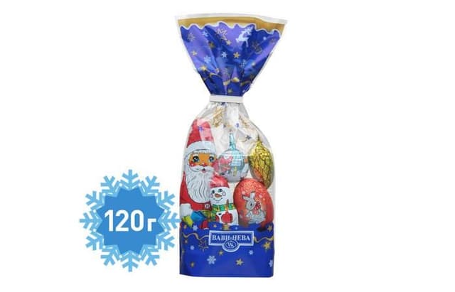 Новогодний шоколадный набор «Дед Мороз» 120г в коробках по 25 штук